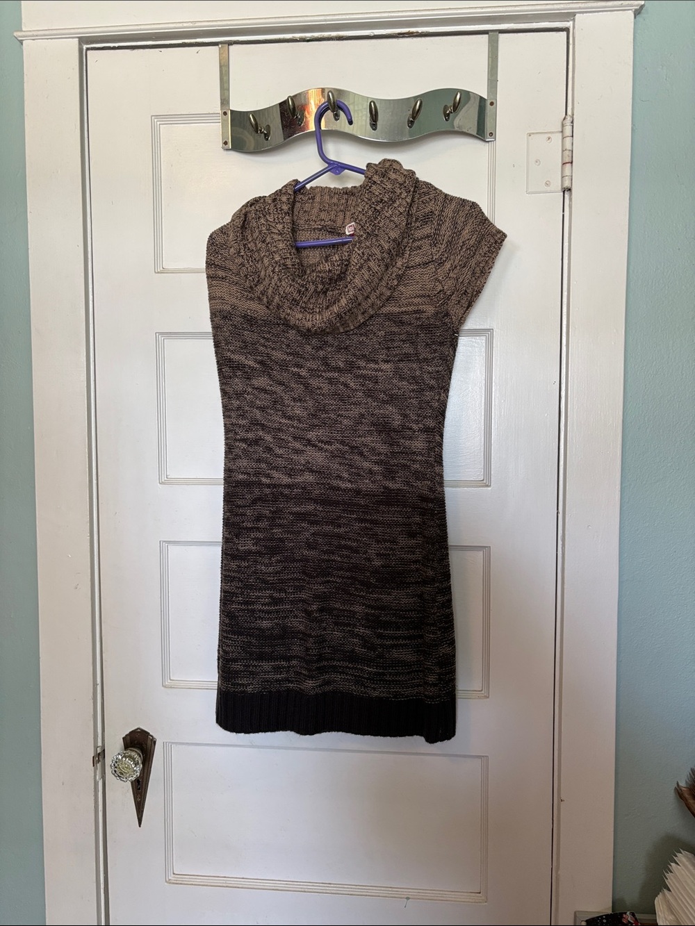 lei Sleeveless Cowl Neck Knit Sweater Dress - Brown Ombre Size L